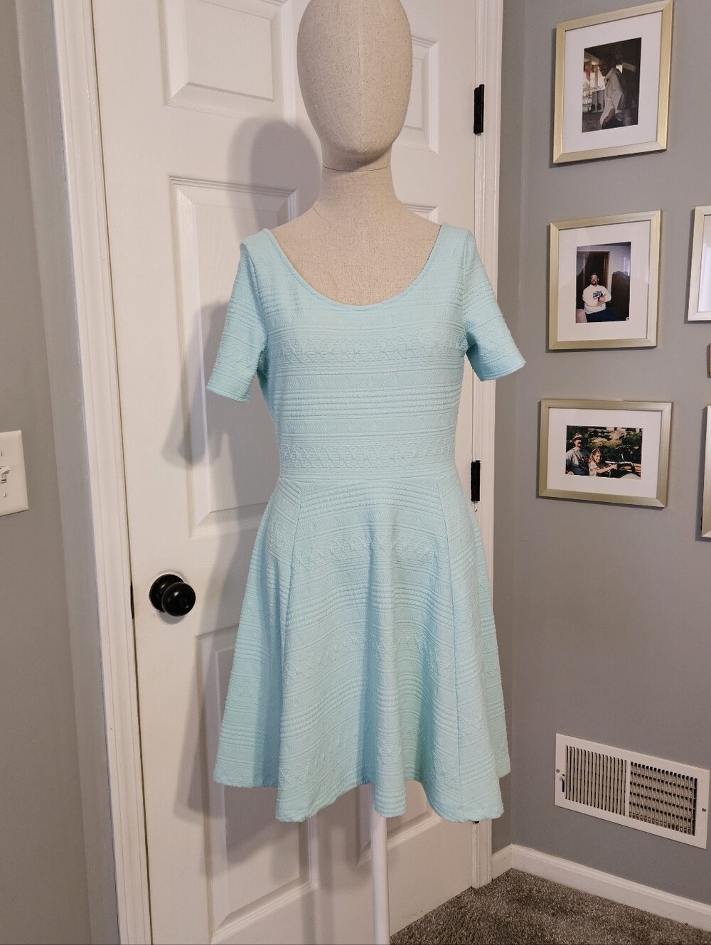 Divided Mint Scoop-Neck Fit & Flare Dress